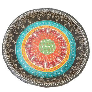 Paper Mache India Bowl Artisian Made Adult's 14" Multi-Color Hand-Crafted Adults